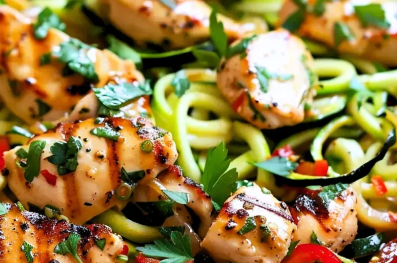 Garlic Chicken Zucchini Noodles