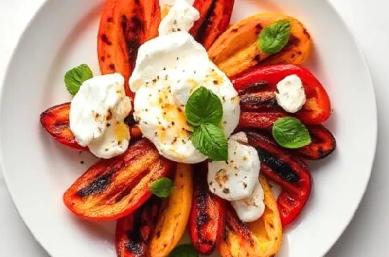 Grilled Bell Peppers with Burrata