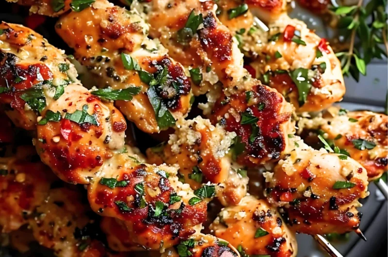 Garlic Parmesan Chicken Skewers