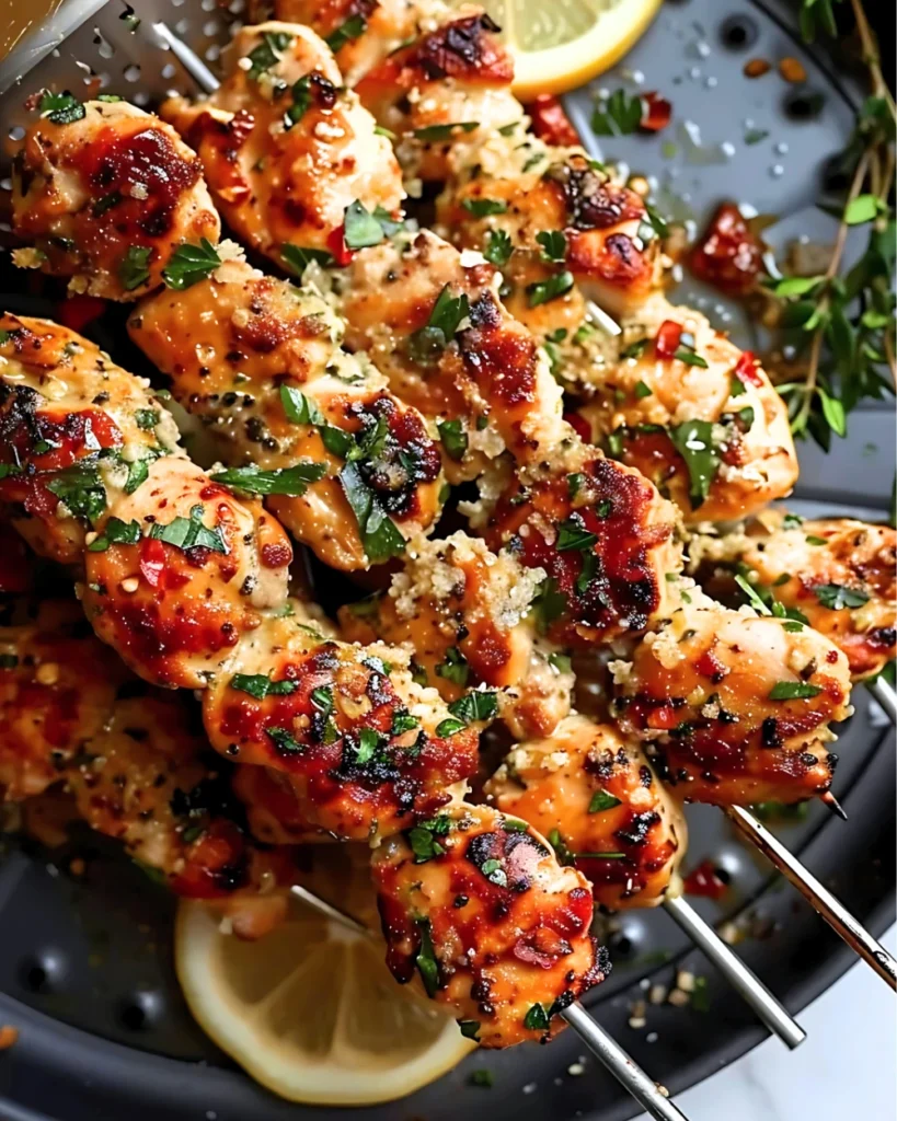 Garlic Parmesan Chicken Skewers