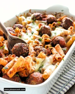 Meatball Marinara Pasta Bake