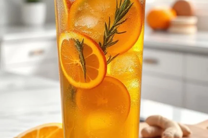 Orange Rosemary Ginger Iced Tea