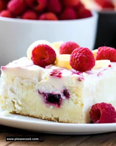 White Chocolate Raspberry Poke Cake