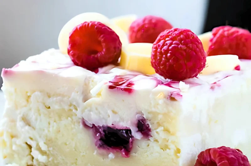 White Chocolate Raspberry Poke Cake Recipe