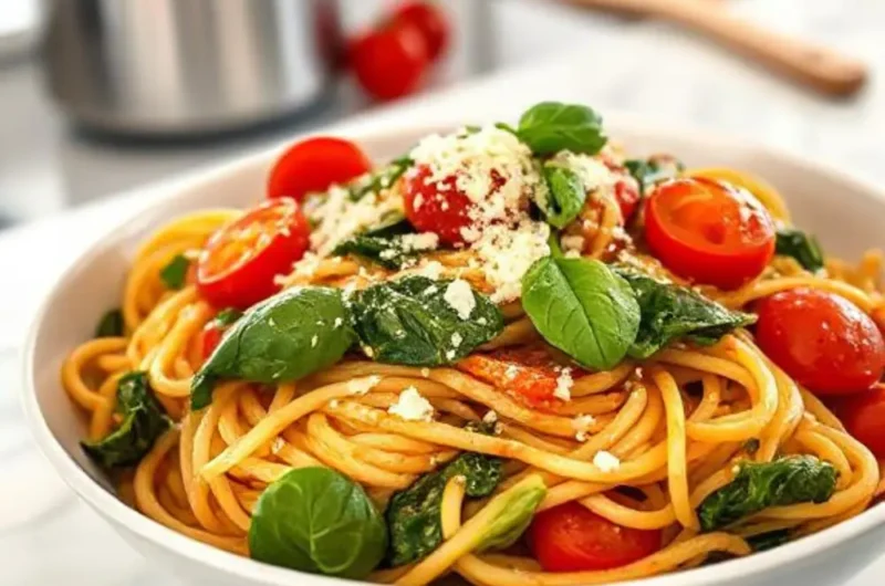 Quick Spinach Tomato Pasta Recipe