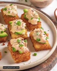 Crispy Rice Cakes With Spicy Vegan Sauce