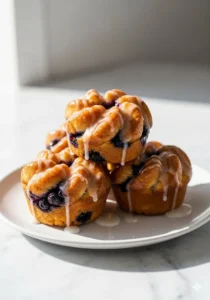 Blueberry Monkey Bread Muffins fresh out of the oven