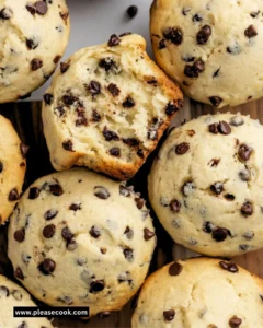 Freshly baked chocolate chip muffins on a cooling rack
