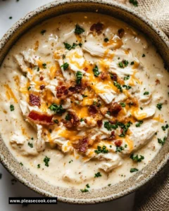 Delicious Crockpot Crack Chicken recipe with cream cheese and seasonings.