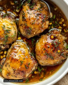 Crockpot Honey Garlic Chicken served on a plate with garnishes