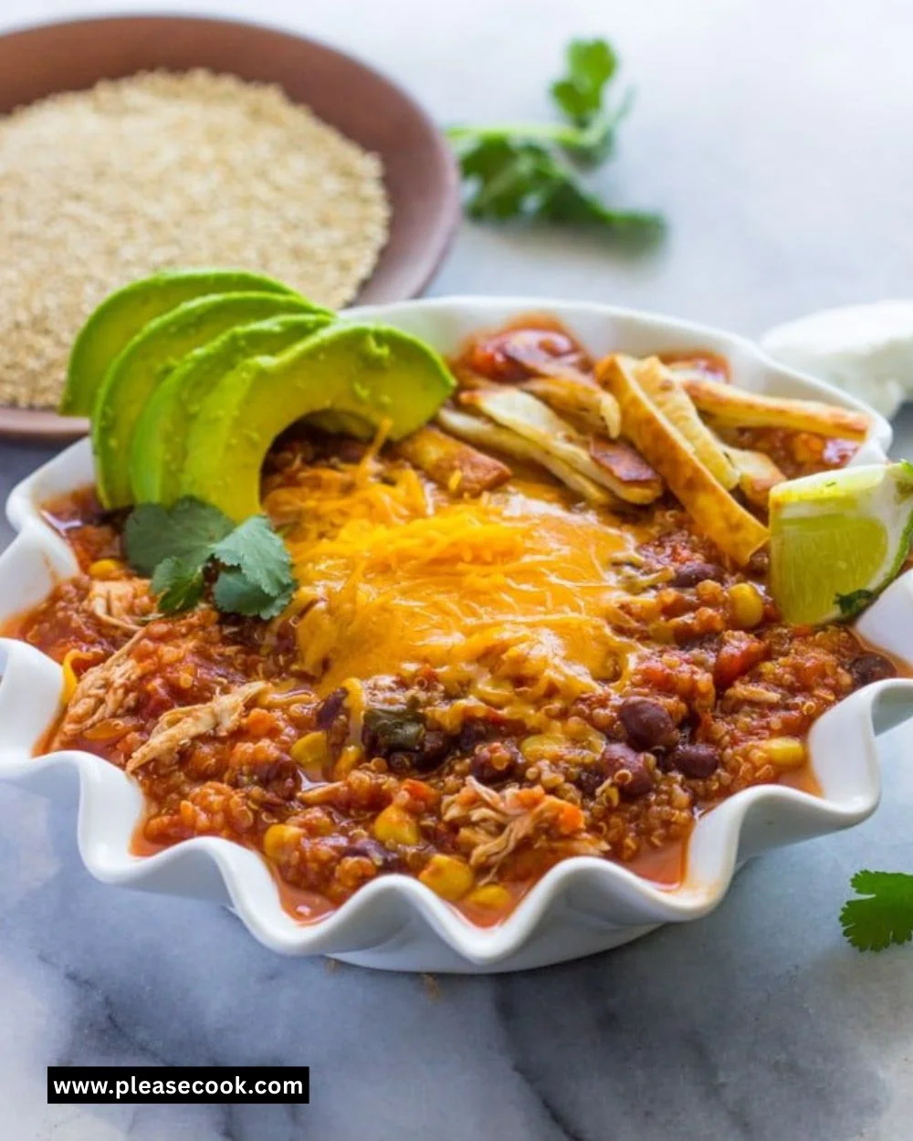 Slow Cooker Quinoa Chicken Chili