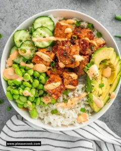 Delicious spicy salmon maki bowls prepared with fresh ingredients.