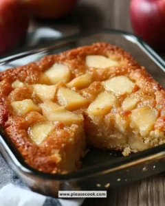 Slice of easy 3 ingredient apple cake on a plate