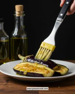 Brush eggplant with oil