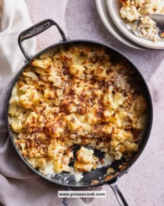 Cheesy crispy cauliflower gratin baked to golden perfection