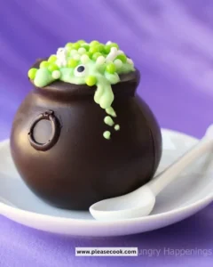 Deliciously crafted Chocolate Cauldrons filled with rich chocolate and toppings.