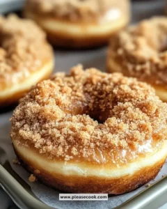 Delicious Coffee Cake Donuts topped with crumbly streusel and glaze
