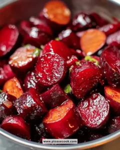 Easy maple glazed roasted beets dish, showcasing vibrant colors and delicious glaze