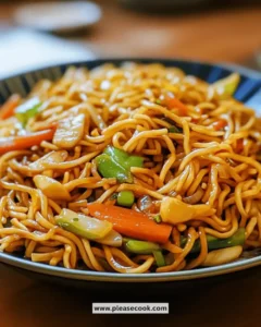 Bowl of Easy Quick Vegetable Chow Mein with colorful veggies and noodles