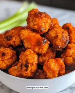 Crispy and spicy buffalo cauliflower wings served with dipping sauce