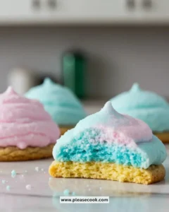 Glow-in-the-dark cotton candy cookies with vibrant colors and sweet icing.