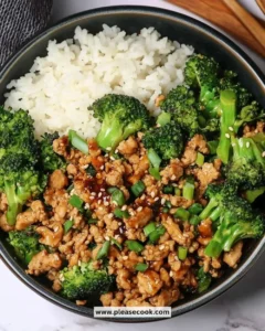 Delicious Honey Sriracha Chicken with ground chicken and broccoli