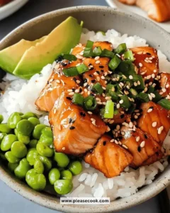 Easy Juicy Teriyaki Salmon Rice Bowl