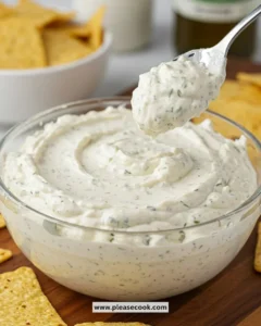 Loaded Creamy Ranch Dip with vegetables and chips for dipping