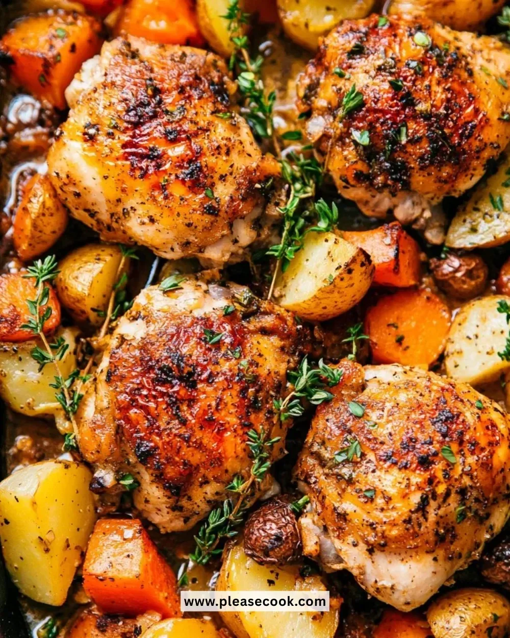 One-Pan Chicken and Potatoes dish served on a plate