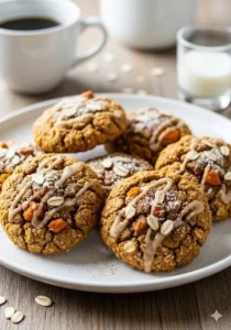 Delicious pumpkin breakfast cookies on a plate, perfect for a healthy morning meal.