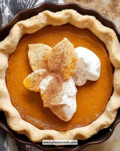 Delicious homemade Pumpkin Pie served with whipped cream on a rustic table