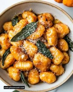 Pumpkin Sage Gnocchi served in a delicious brown butter sauce