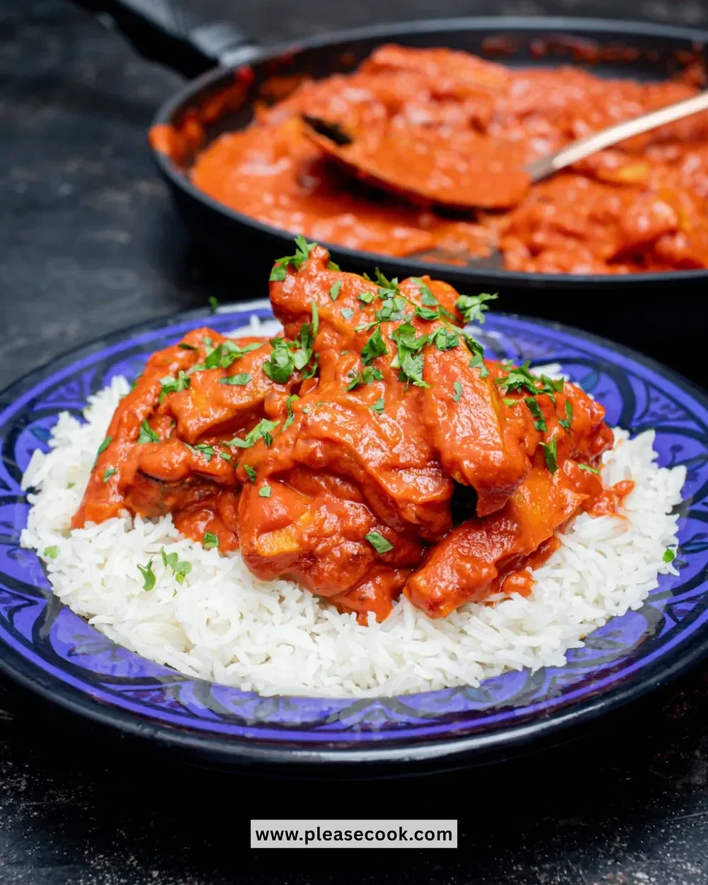 Bowl of Pumpkin Tikka Masala topped with fresh cilantro.