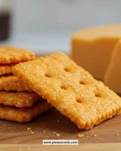Delicious Rice Krispie Cheddar Crackers in a bowl ready for snacking
