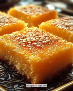 Easy Basbousa dessert recipe with syrup topping