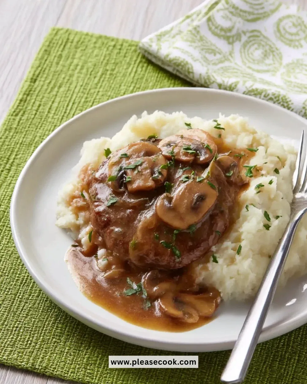 Hamburger Steaks with Onion and Mushroom Gravy