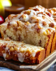 Delicious Amish Apple Fritter Bread with spiced apples and sweet glaze