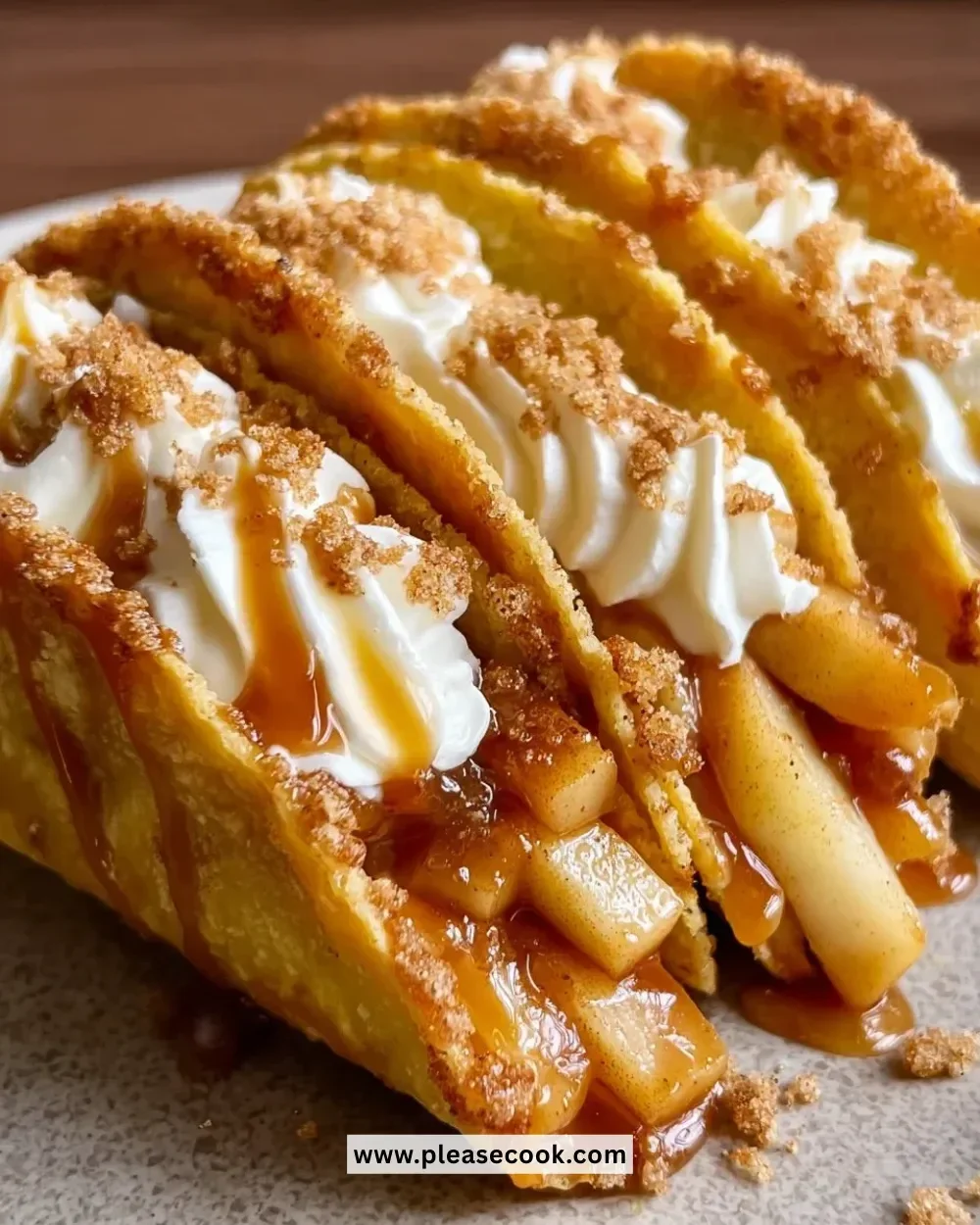 Delicious Apple Cheesecake Tacos with fresh apples and creamy filling