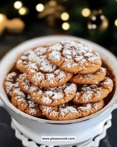 Delicious Christmas chocolate crinkle cookies on a festive plate