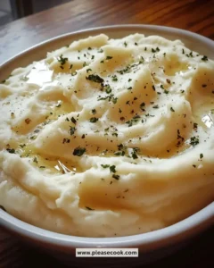Delicious creamy garlic mashed potatoes served in a bowl
