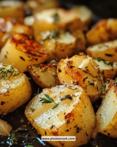 Delicious roasted garlic herb potatoes served in a bowl