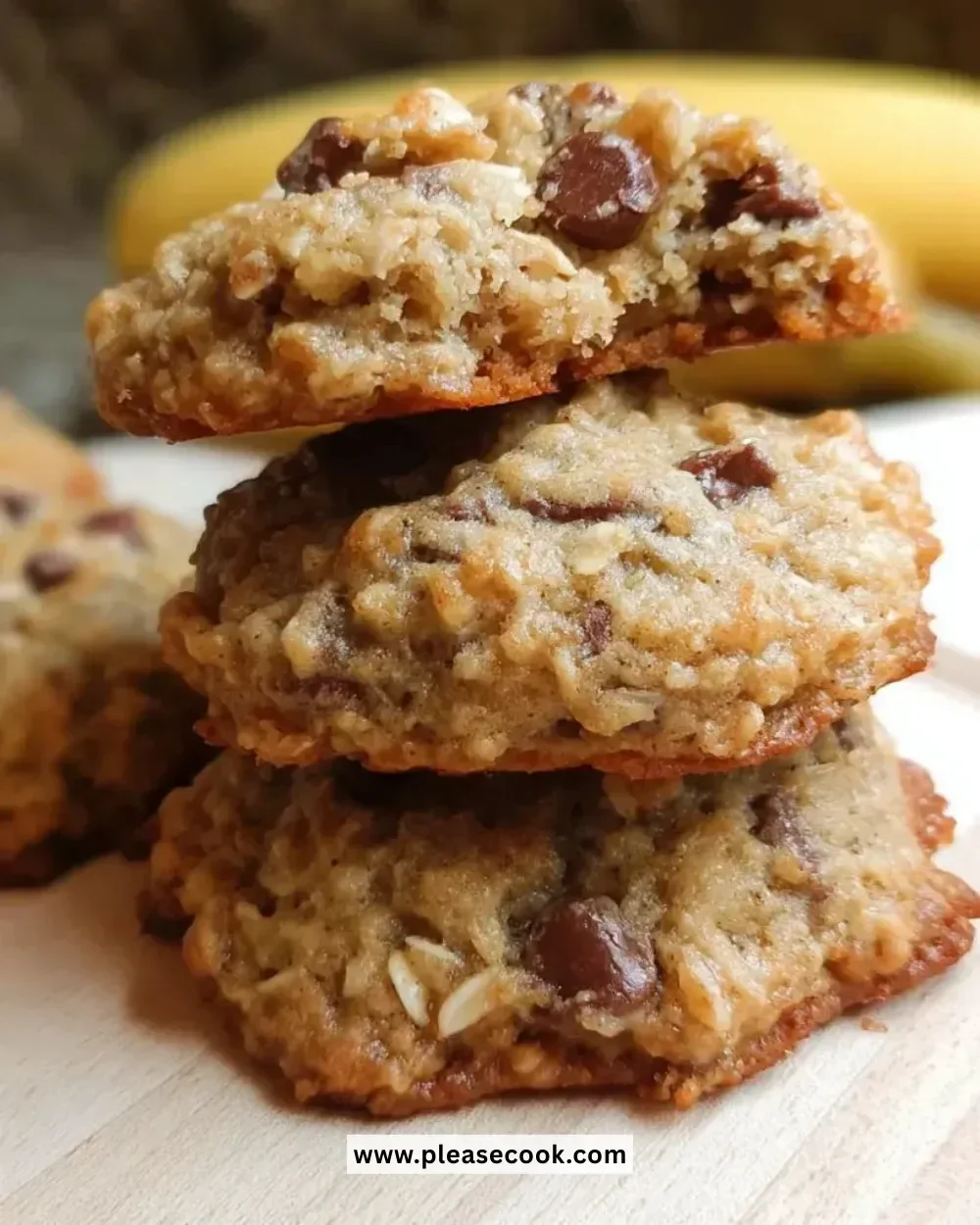 Chewy banana oatmeal cookies fresh out of the oven, ready to enjoy.