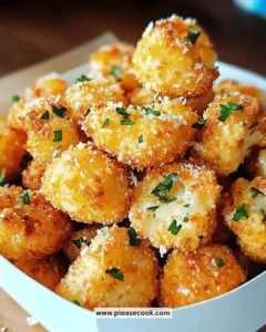 Crispy parmesan cauliflower bites served in a bowl