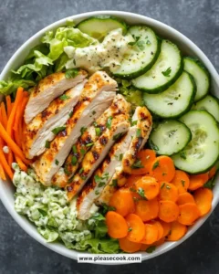 Grilled chicken served in a bowl with crunchy vegetables for a healthy meal