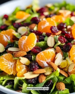 Delicious Mandarin Orange Salad with fresh greens and citrus dressing