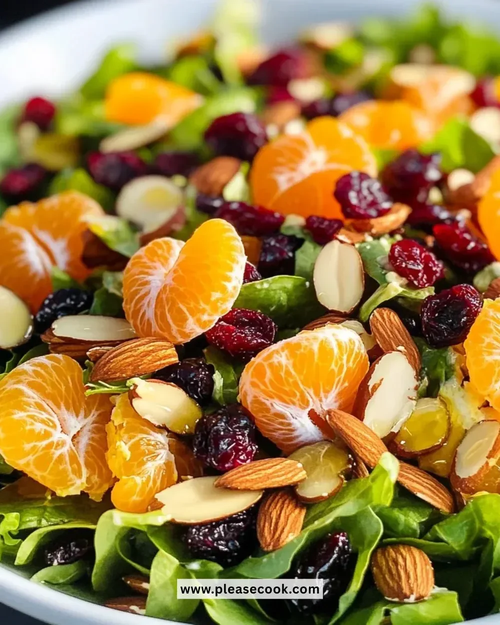 Delicious Mandarin Orange Salad with fresh greens and citrus dressing