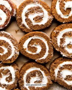 Delicious homemade pumpkin roll dessert with cream filling