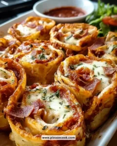 Tortilla Pizza Rolls snack served on a plate with toppings
