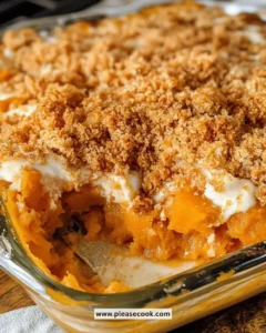 Ultimate sweet potato casserole bake topped with marshmallows and pecans