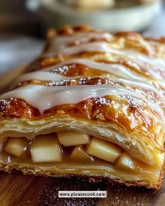 Delicious Wisconsin apple kringle pastry filled with spiced apples